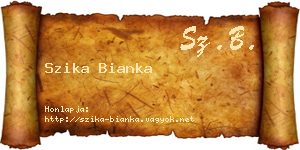 Szika Bianka névjegykártya